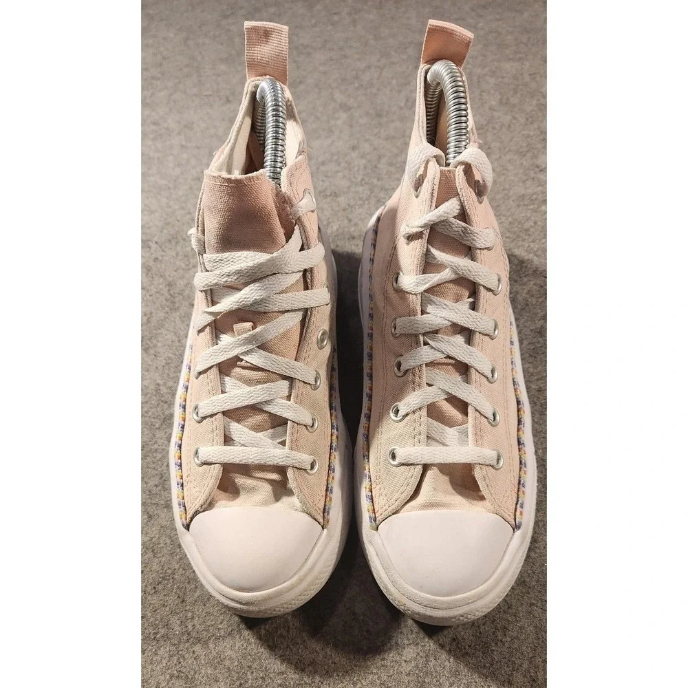 Converse Chuck Taylor All Star Move Shoes Kids Size 3 Pink Rainbow Platform‎